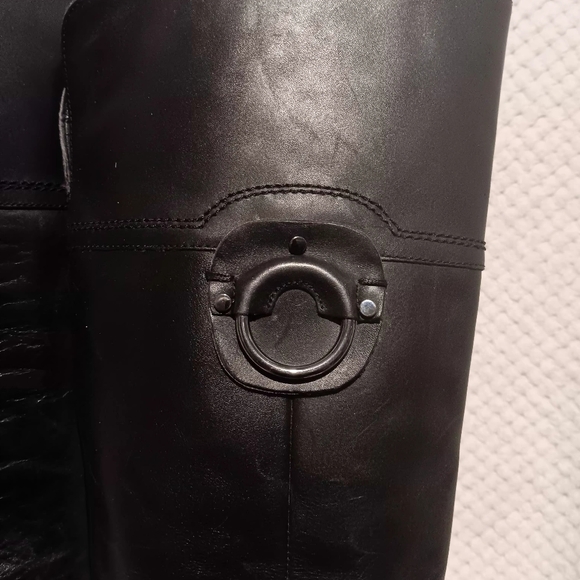 Franco Sarto Black Leather Knee-High Boots size 10 - Picture 3 of 12
